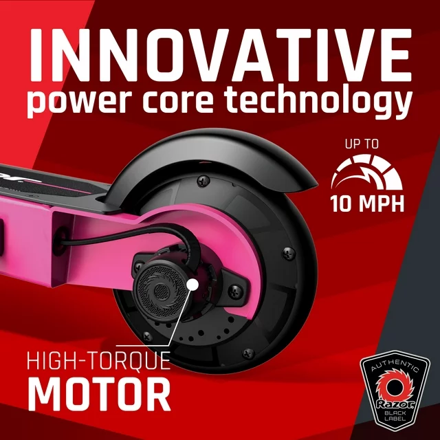 Razor Black Label E90 Electric Scooter - Pink, for Kids Ages 8+ and up to 120 lbs, up to 10 mph - Image 3
