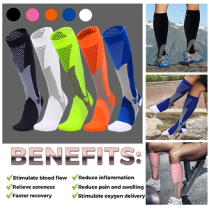 Copper Compression Socks Running Anti Fatigue Graduated Travel Flight Sleeve