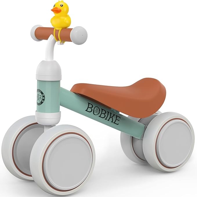 Baby Balance Bike Toys for 10-24 Months Kids Toy Boy and Girls Gifts Toddler Best First Birthday Gift Children Walker No Pedal Infant 4 Wheels Bicycle (Light Green)