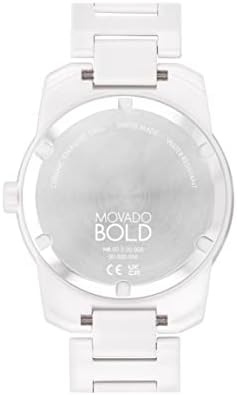 Movado Men’s Bold Verso White Ceramic Case and Link Bracelet, White (Model: 3600900) - Image 3