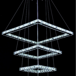 LED crystal stair chandelier hall villa Living Room spiral pendant lamp Light