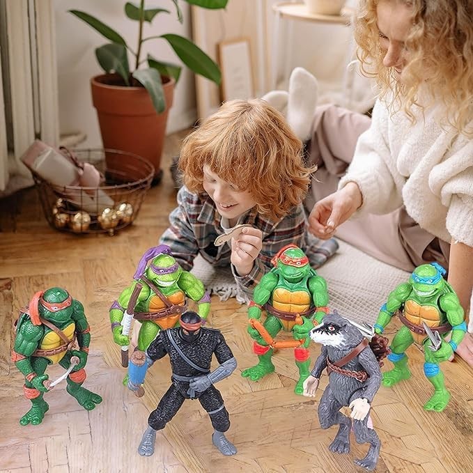 BMDZBZVW Turtle Action Figures 4.8" Turtles 6-Pack Figure Toys for Halloween Decorations Collection Birthday Action Figures Gifts for Kids - Image 2