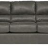 Signature Design by Ashley Bladen Faux Leather Full Sofa Sleeper， Gray