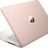 HP 2022 Stream 14 HD Laptop， Intel Celeron N4120 Processor， 4GB RAM， 64GB eMMC Storage， HD Webcam， HDMI， Wi-Fi， Bluetooth， Rose Gold， Office 365 1-Year， Windows 11 S， 32GB SnowBell USB Card