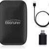 Biorunn Wireless CarPlay AI Box Lite Adapter Android Auto for Factory Wired CarPlay Cars， Android Car Smart Multimedia Box Built-in Netflix and YouTube， Online Video Player Plug and Play