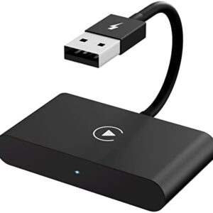 Wireless CarPlay Adapter for iPhone， Wireless CarPlay Dongle Convert Factory Wired CarPlay to Wireless CarPlay， Compatible for Audi/Volvo/Porsche/Benz/Ford， 5Ghz WiFi Auto-Connect， Support iOS 13+
