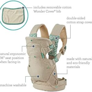 Infantino Flip 4-in-1 Nature & Nurture Convertible Carrier - 4 Positions， Adjustable Lumbar Waist Belt， Head Support， Ergonomic Seat， Padded Shoulder Straps， Dye-Free Fabric， Recycled Materials