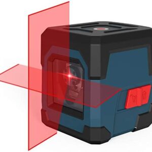 Laser Level, RockSeed 50 Feet Cross Line Laser with Self-Leveling, Vertical and Horizontal Line, Rotatable 360 Degree, Carrying Pouch, Battery Included (Red)