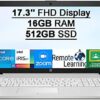 HP 17.3ft HD+ Laptop， Intel Core i5-1135G7 Processor(> i7-1065G7)， 16GB RAM， 512GB PCIe SSD， Backlit Keyboard， Iris Xe Graphics， HD Audio， Webcam， Win 10， Silver， 32GB USB Card， HP， Natural Silver