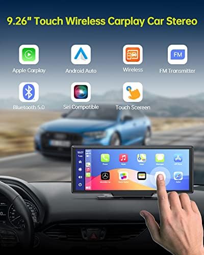9.26 Inch Wireless Apple Carplay & Android Auto Car Stereo, Touchscreen Car Play Screen GPS Navigation for Car, Car Radio Receiver for Pickup Trucks, Bluetooth, Siri, Multimedia Player, FM Transmi - Image 3