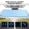Baby Rearview Mirror 3000R Micro Curvature Lens Car Interior Rear View Mirror 2.5D Full Creen HD Glass Anti-glare Wide-angle Blue Frameless Mirror