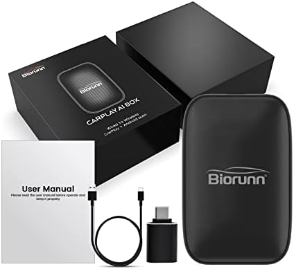 Biorunn Wireless CarPlay AI Box Lite Adapter Android Auto for Factory Wired CarPlay Cars, Android Car Smart Multimedia Box Built-in Netflix and YouTube, Online Video Player Plug and Play - Image 2