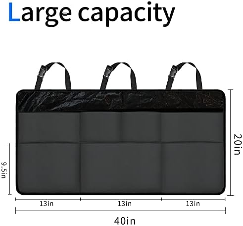 Orionstar Car Trunk Organizer, Large Back Seat Organizer With 7 Pockets, Waterproof Material, Hanging Trunk Organizer With Adjustable Straps, Automotive Interior Accessories for Auto SUV Vehicle - Image 2