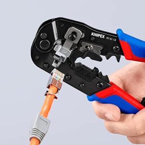 KNIPEX Tools 97 51 13 Crimping Pliers for RJ45 Western Plugs, Red/Blue, 7-1/2