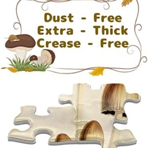 Vintage Mushroom Puzzle 1000 Pieces for Adult, Vintage Fungi Jigsaw Puzzle of 25 Edible Mushrooms, Champignons Plant Puzzle as Gifts for Mycophile