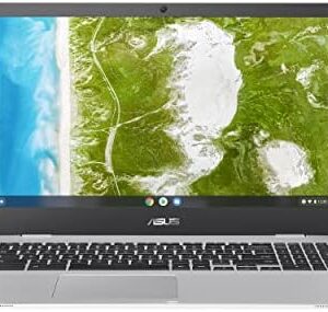 ASUS Chromebook CX1, 15.6 Full HD NanoEdge Display, Intel Celeron N4500 Processor, 64GB eMMC Storage, 4GB RAM, Chrome OS, Transparent Silver, CX1500CKA-DH44F