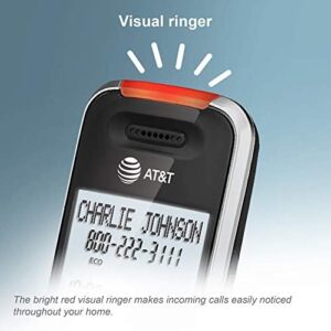 AT&T BL102-2 DECT 6.0 2-Handset Cordless Phone for Home with Answering Machine， Call Blocking， Caller ID Announcer， Audio Assist， Intercom， and Unsurpassed Range， Silver/Black