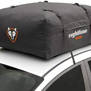 Rightline Gear Range Jr Weatherproof Rooftop Cargo Carrier for Top of Vehicle， Attaches With or Without Roof Rack， 10 Cubic Feet， Black