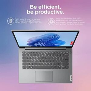 Lenovo 14 Laptop, IdeaPad 1, Intel Quad-core Processor, 14 HD Anti-Glare Display, 4GB RAM, HDMI, SD Card Reader, Long Battery Life, Includes MS Office 365, Windows 11 Home in S Mode (256GB SSD)