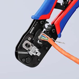 KNIPEX Tools 97 51 13 Crimping Pliers for RJ45 Western Plugs, Red/Blue, 7-1/2