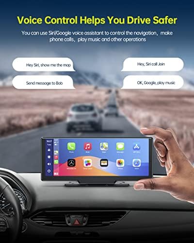 9.26 Inch Wireless Apple Carplay & Android Auto Car Stereo, Touchscreen Car Play Screen GPS Navigation for Car, Car Radio Receiver for Pickup Trucks, Bluetooth, Siri, Multimedia Player, FM Transmi - Image 5