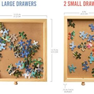 1500 Piece Wooden Jigsaw Puzzle Table - 6 Drawers, Puzzle Board | 27” X 35” Jigsaw Puzzle Board Portable - Portable Puzzle Table | for Adults and Kids