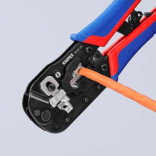 KNIPEX Tools 97 51 13 Crimping Pliers for RJ45 Western Plugs, Red/Blue, 7-1/2 - Image 3