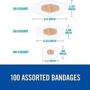 Nexcare Waterproof Bandages Assorted Sizes - 100 ct， Pack of 6