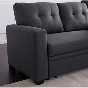 Devion Furniture Contemporary Reversible Sectional Sleeper Sectional Sofa with Storage Chaise in Dark Gray Fabric