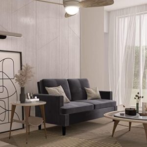 Milliard Loveseat， Grey Velvet Love Seat， Small Couch