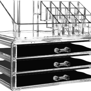 Cq Acrylic Makeup Organizer Skin Care Large Clear Cosmetic Display Cases Stackab