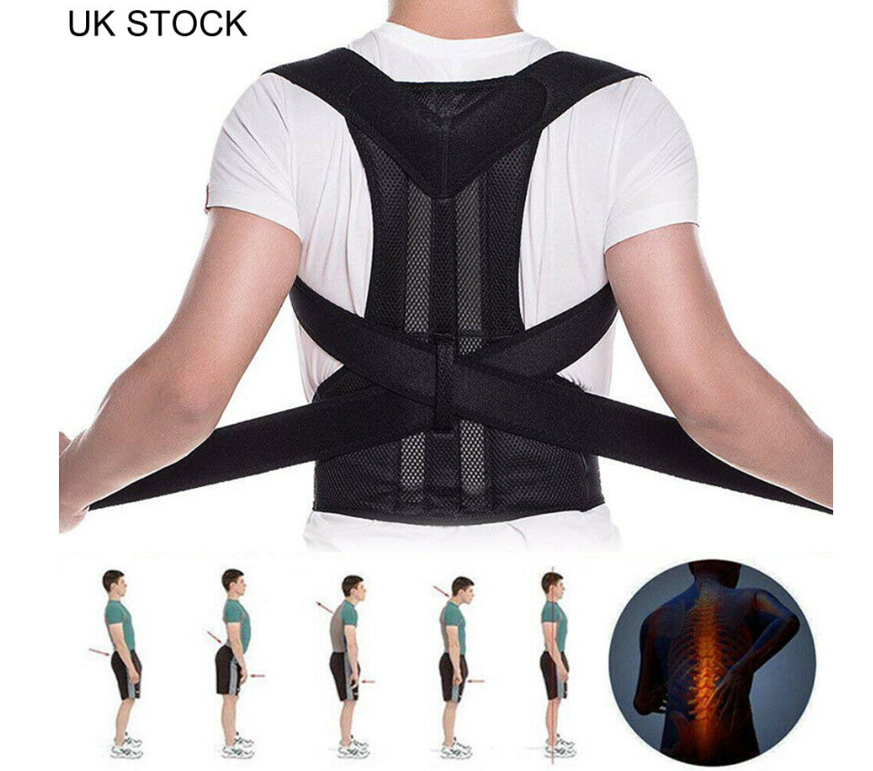 NEOPRENE POSTURE CORRECTOR BAD BACK LUMBAR SHOULDER SUPPORT BELT BRACE ADJUST - Image 5