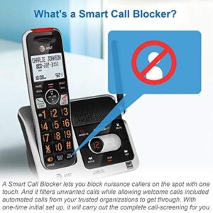 AT&T BL102-2 DECT 6.0 2-Handset Cordless Phone for Home with Answering Machine， Call Blocking， Caller ID Announcer， Audio Assist， Intercom， and Unsurpassed Range， Silver/Black