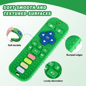 Fu Store 3-Pack Silicone Teething Toys for Infant Toddlers， Remote Control Shape Teethers for Babies Chew Toys， Relief Soothe Babies Gums Set， BPA Free/Freezable/Dishwasher and Refrigerator Safe
