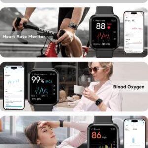 Smart Watch for Men Women(Answer/Make Call)， Alexa Built-in，1.7’Fitness Watch with Heart Rate SpO2 Sleep Monitor 60 Sports IP68 Waterproof Activity Trackers and Smartwatches for iPhone Android Phones