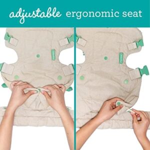 Infantino Flip 4-in-1 Nature & Nurture Convertible Carrier - 4 Positions， Adjustable Lumbar Waist Belt， Head Support， Ergonomic Seat， Padded Shoulder Straps， Dye-Free Fabric， Recycled Materials