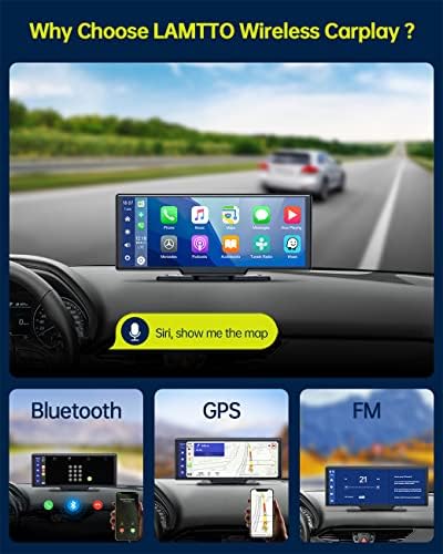 9.26 Inch Wireless Apple Carplay & Android Auto Car Stereo, Touchscreen Car Play Screen GPS Navigation for Car, Car Radio Receiver for Pickup Trucks, Bluetooth, Siri, Multimedia Player, FM Transmi - Image 2