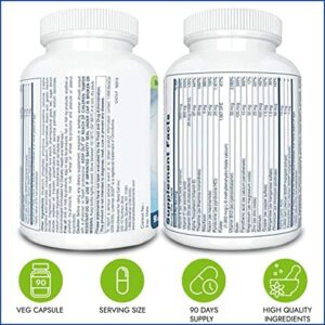 Premium Daily Multivitamin and Mineral Complex Capsules， Comprises Vitamin A， B， C， D， E， K， & Zinc supplements， Healthy Blood Sugar， Vision ， Immune Support， Multivitamin for Men and Women - 90 C