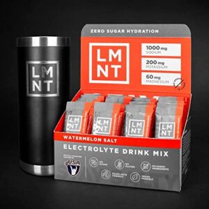 LMNT Keto Electrolyte Powder Packets | Paleo Hydration Powder | No Sugar， No Artificial Ingredients | Watermelon Salt | 30 Stick Packs