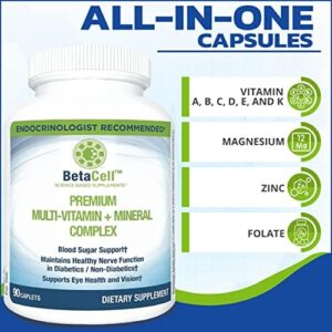 Premium Daily Multivitamin and Mineral Complex Capsules， Comprises Vitamin A， B， C， D， E， K， & Zinc supplements， Healthy Blood Sugar， Vision ， Immune Support， Multivitamin for Men and Women - 90 C