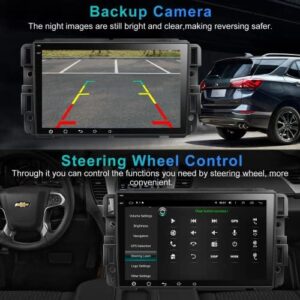 WOWiViD Car Stereo Radio Android 12 for Chevy Silverado GMC Sierra Buick Enclave 2007-2012， 8IPS Touch Screen Car Radio Build-in GPS Wireless CarPlay/Wired Android Auto， 2G+32G， Backup Camera/DSP/SWC