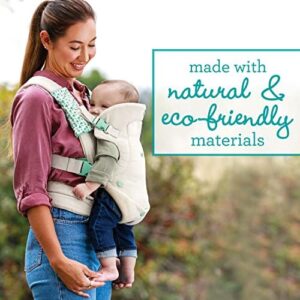 Infantino Flip 4-in-1 Nature & Nurture Convertible Carrier - 4 Positions， Adjustable Lumbar Waist Belt， Head Support， Ergonomic Seat， Padded Shoulder Straps， Dye-Free Fabric， Recycled Materials
