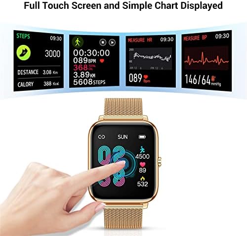 CanMixs Smart Watch for Android Phones iOS Waterproof Smart Watches for Women Men Sports Digital Watch Fitness Tracker Heart Rate Blood Oxygen Sleep Monitor Touch Screen Compatible Samsung iPhone - Image 2
