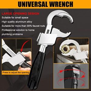 Universal Adjustable Double-ended Wrench， Multifunctional Bathroom Wrench， Crescent Wrench for Disassembly & Assembly Sets， Hand Tool for Water Pipe Repair & Home Accessories
