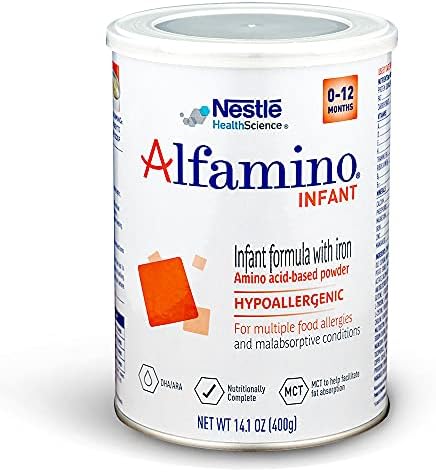 Alfamino Infant Amino Acid Based Infant Formula with Iron, Unflavored, 14.1 Ounces (Packaging May Vary)