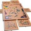 1500 Piece Wooden Jigsaw Puzzle Table - 6 Drawers， Puzzle Board | 27” X 35” Jigsaw Puzzle Board Portable - Portable Puzzle Table | for Adults and Kids