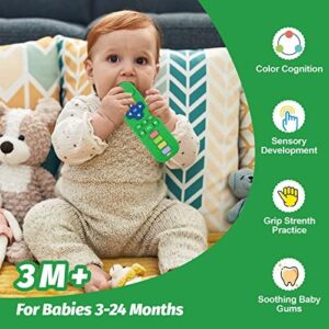 Fu Store 3-Pack Silicone Teething Toys for Infant Toddlers， Remote Control Shape Teethers for Babies Chew Toys， Relief Soothe Babies Gums Set， BPA Free/Freezable/Dishwasher and Refrigerator Safe