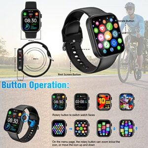 Smart Watch for Men Women， Newest 1.81 Large Screen Smartwatch Bluetooth with Answer/Make Call/Text， Waterproof Smart Watch for Android iOS Phones with Fitness Activity Tracker and Pedometer Etc
