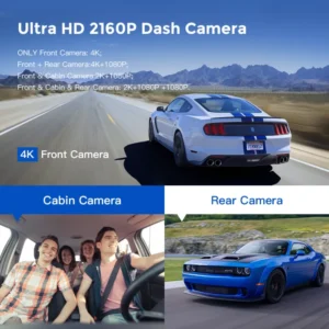 Free SD Card Today✔AZDOME M550 3 Channel Lens 4K Car Dash Cam with Night Vision WiFi GPS,Front and Rear,Cabin Inside 2K Three Way Ultra Full HD 1080P Dash Cameras Dashboard BackUp Camera Dashcam for C