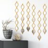 Yulejo 6 Pcs Acrylic Teardrop Mirror, Decorative Narrow Wall Decor Boho Vintage Wall Decals Art for Apartment Home Living Room Bathroom Bedroom Hallway (Gold Edge)